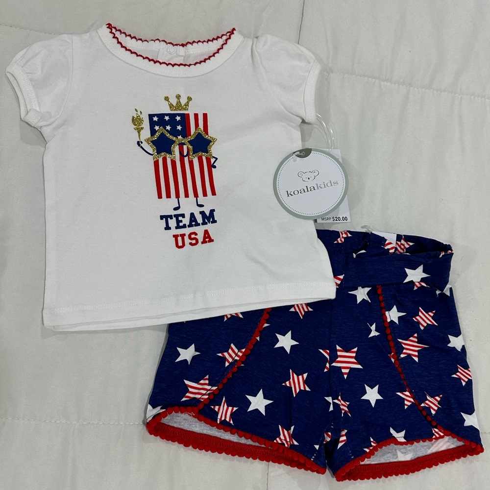 Baby Girl 4TH Of July Outfit🤍